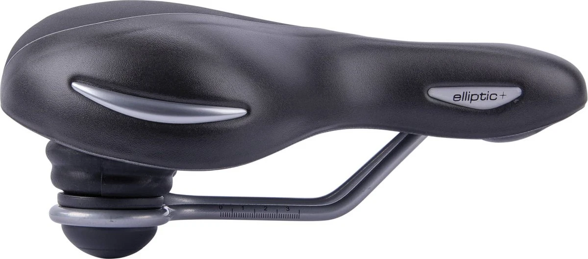 Contec Elliptic+ City/Tour Zadel - Breed Fietszadel Dames - Met +Gel Vulling - Uitsparing Tegen Zadelpijn - Zwart 6 Contec Elliptic+ City/Tour Zadel - Breed Fietszadel Dames - Met +Gel Vulling - Uitsparing Tegen Zadelpijn - Zwart - Afbeelding 4