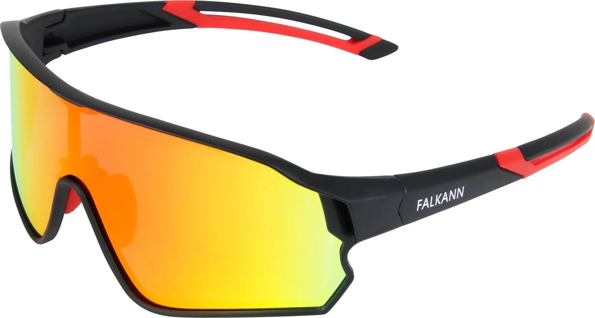 Falkann Fietsbril / Sportbril - Zwart/Rood - Gepolariseerde Glazen 3 Falkann Fietsbril / Sportbril - Zwart/Rood - Gepolariseerde Glazen