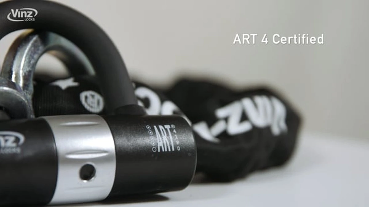 VINZ Trivor ART 4 Kettingslot - 120 Cm Motorslot Van Gehard Staal Met Ring / Scooterslot Met Hangslot / Schijfremslot 10 VINZ Trivor ART 4 Kettingslot - 120 Cm Motorslot Van Gehard Staal Met Ring / Scooterslot Met Hangslot / Schijfremslot - Afbeelding 8