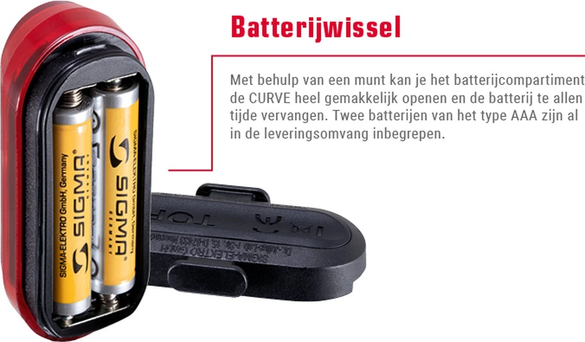 SIGMA SPORT Sigma CURVE Led Achterlicht - Inclusief Batterijen 18 SIGMA SPORT Sigma CURVE Led Achterlicht - Inclusief Batterijen - Afbeelding 16