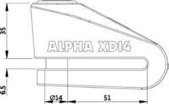 Oxford XA14 Alarm Schijfremslot ART 4 - Geel -BOl Winkel 1200x738 5