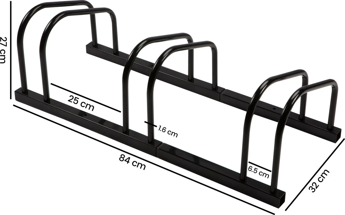 Alora Fietsenrek Voor 3 Fietsen Zwart- Met Muurbevestiging - Fietsen Rek 9 Alora Fietsenrek Voor 3 Fietsen Zwart- Met Muurbevestiging - Fietsen Rek - Afbeelding 7