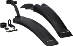 Dunlop 2x Spatbord Fiets/ Mountainbike - 24/ 26" - Verstelbaar - Met Bevestigingsmateriaal - Zwart