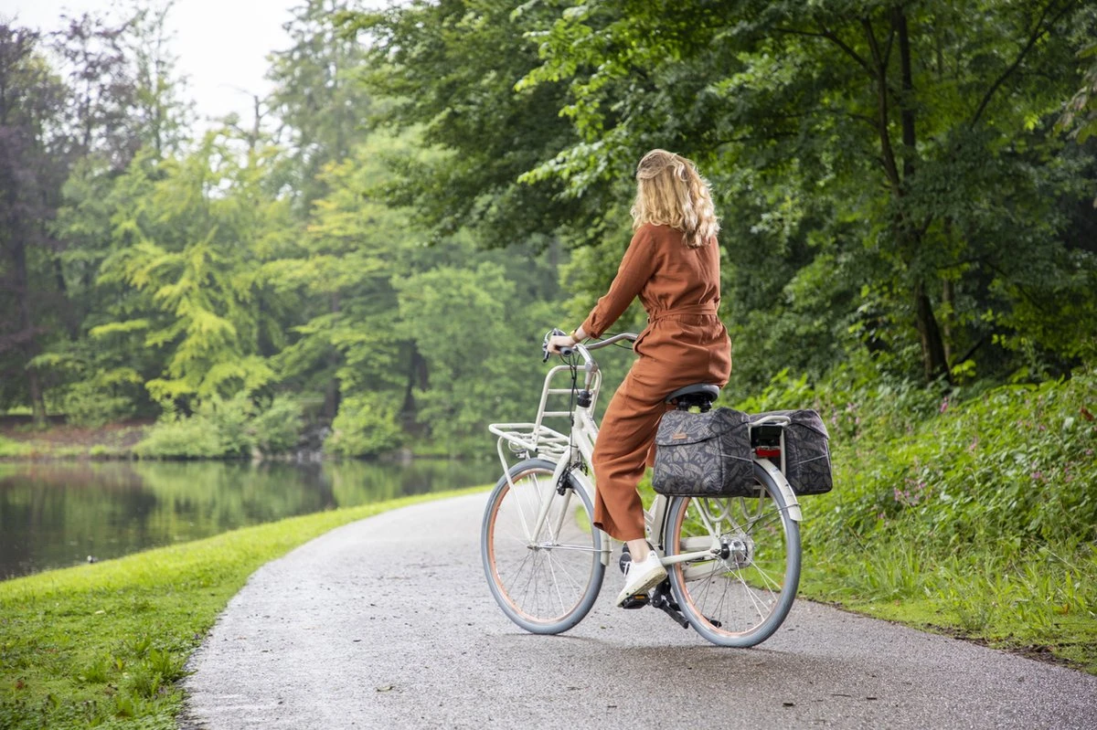 New Looxs Forest Joli Dubbele Fietstas - 37 Liter - Antraciet 9 New Looxs Forest Joli Dubbele Fietstas - 37 Liter - Antraciet - Afbeelding 7