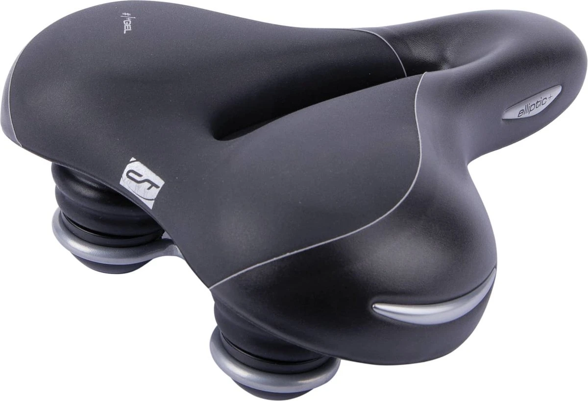 Contec Elliptic+ City/Tour Zadel - Breed Fietszadel Dames - Met +Gel Vulling - Uitsparing Tegen Zadelpijn - Zwart 3 Contec Elliptic+ City/Tour Zadel - Breed Fietszadel Dames - Met +Gel Vulling - Uitsparing Tegen Zadelpijn - Zwart