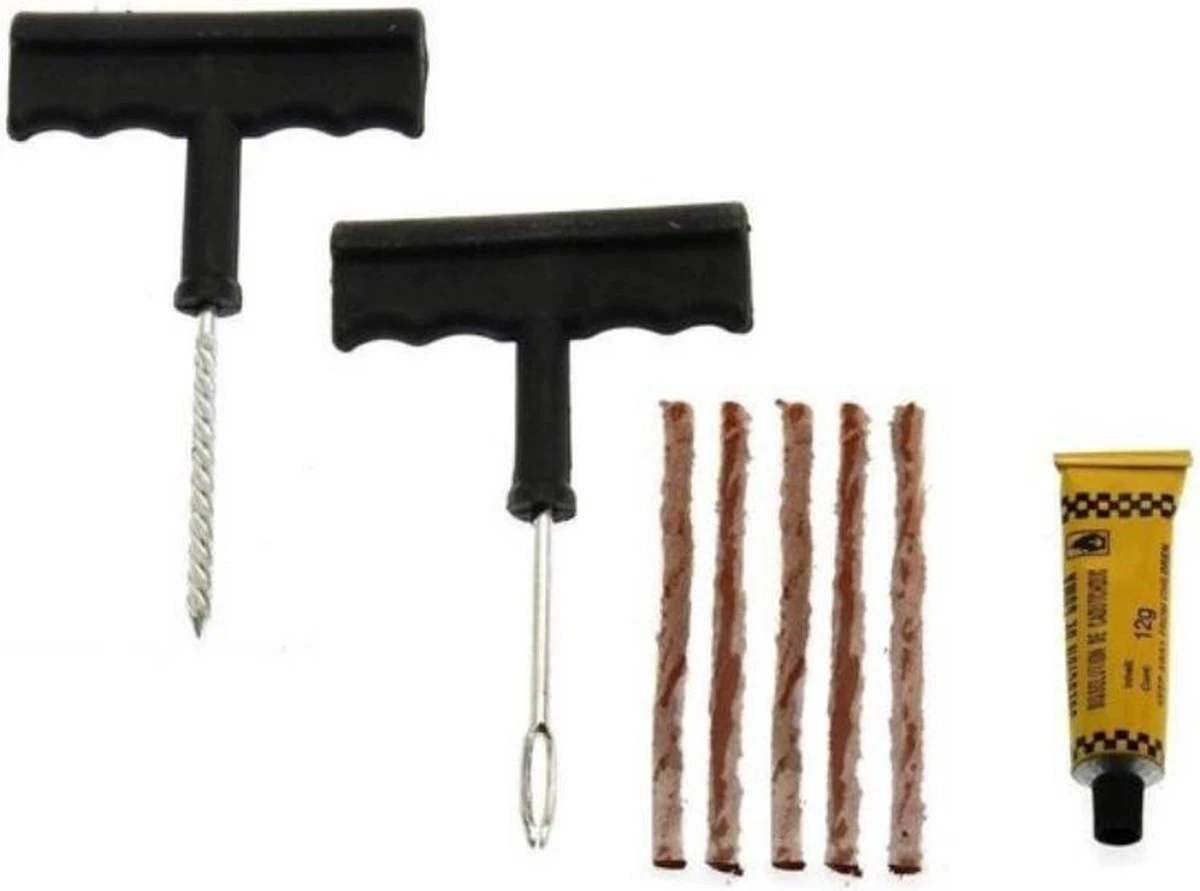 Benson Reparatie Set Voor Autobanden - Lekke Band - Band Repareren - Bandenreparatiekit - Prop Reparatiekit - Fiets - Scooter - Caravan 4 Benson Reparatie Set Voor Autobanden - Lekke Band - Band Repareren - Bandenreparatiekit - Prop Reparatiekit - Fiets - Scooter - Caravan - Afbeelding 2