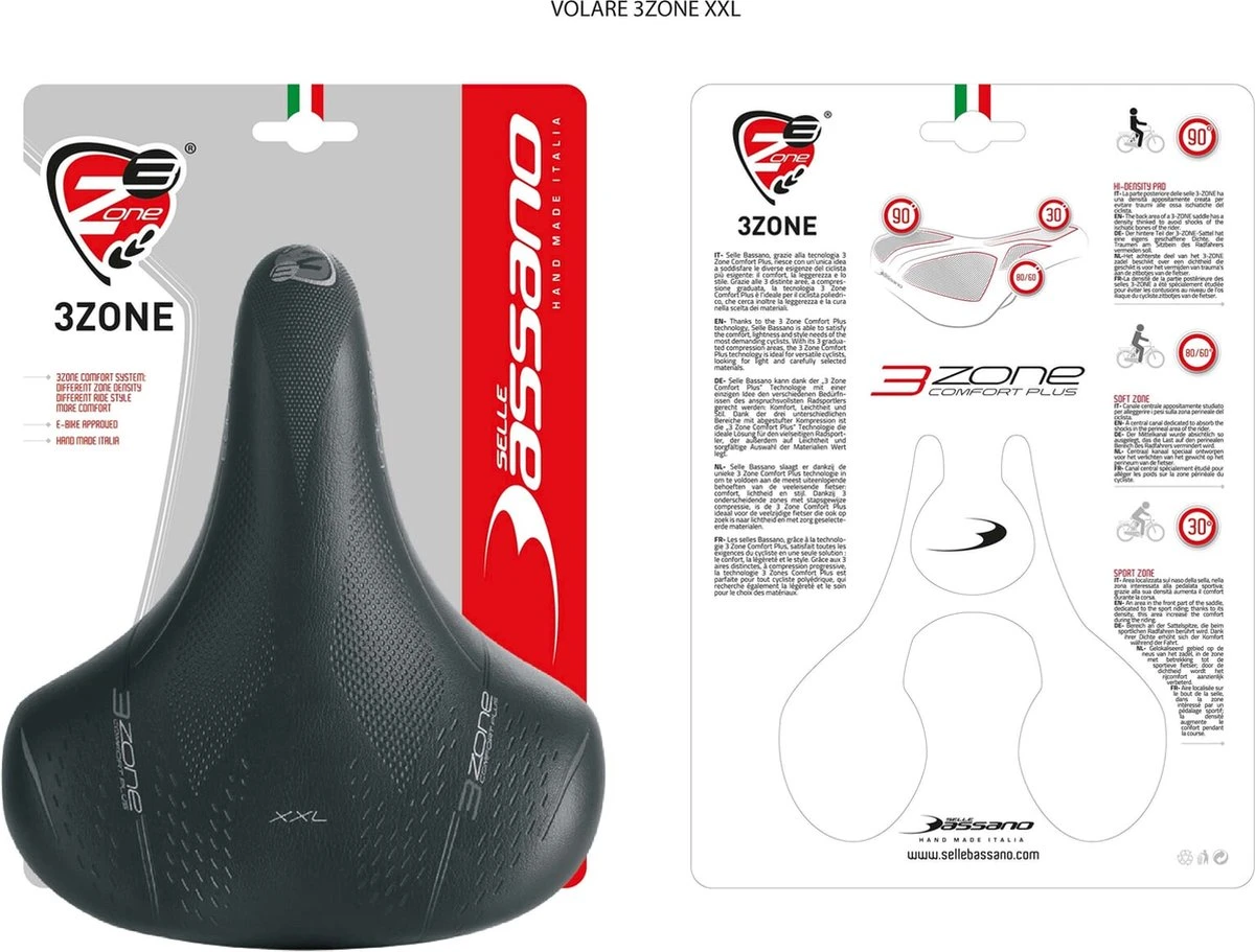 Zadel Selle Bassano Volare BigCity XXL Elastomeer - Zwart 5 Zadel Selle Bassano Volare BigCity XXL Elastomeer - Zwart - Afbeelding 3