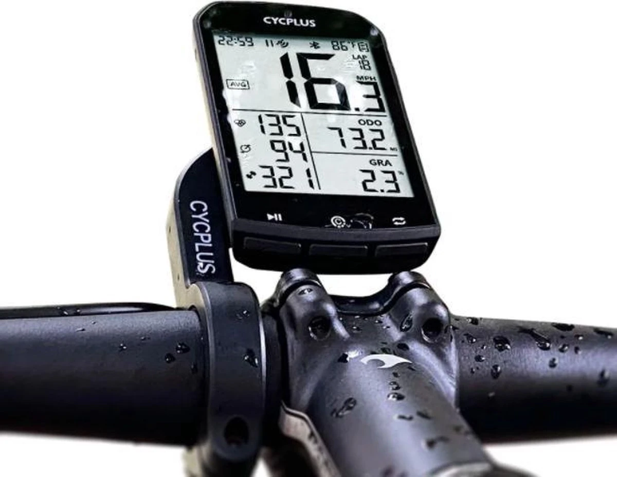 Cycplus® Draadloze & Waterbestendige Fietscomputer - Datavisualisatie D.m.v Bluetooth - Fiets GPS - Extra Groot Scherm - Zwart 14 Cycplus® Draadloze & Waterbestendige Fietscomputer - Datavisualisatie D.m.v Bluetooth - Fiets GPS - Extra Groot Scherm - Zwart - Afbeelding 12