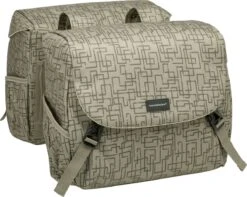 New Looxs Ivy Mondi Joy Dubbele Fietstas - 38 Liter - Walnoot Ivy Grijs/Groen