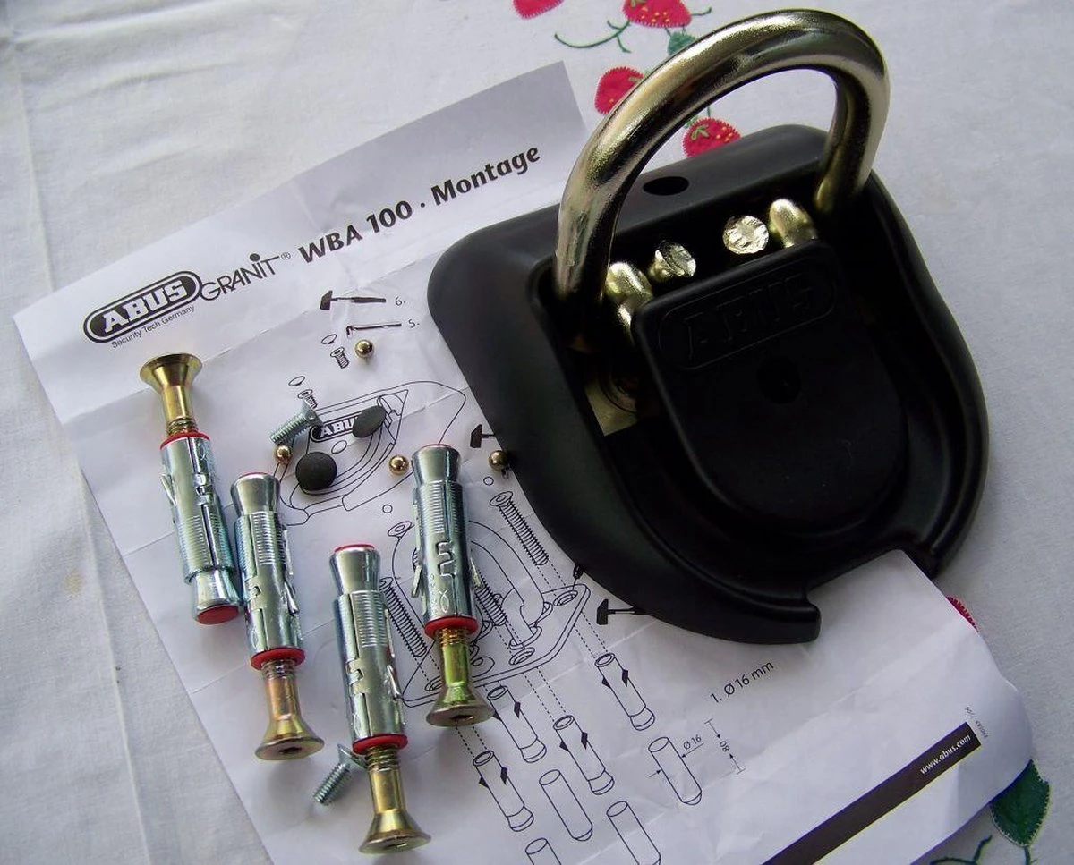 ABUS Vloer/wandanker WBA 100 - 160x165mm - Zwart 6 ABUS Vloer/wandanker WBA 100 - 160x165mm - Zwart - Afbeelding 4