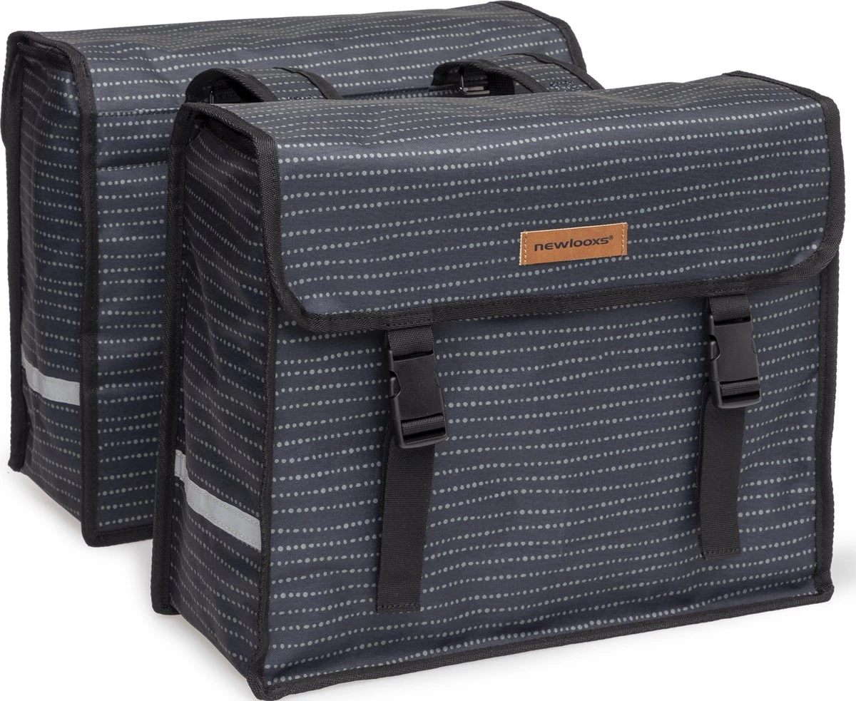 New Looxs Fiori Double Nomi Dubbele Fietstas - 30 Liter - Zwart 3 New Looxs Fiori Double Nomi Dubbele Fietstas - 30 Liter - Zwart