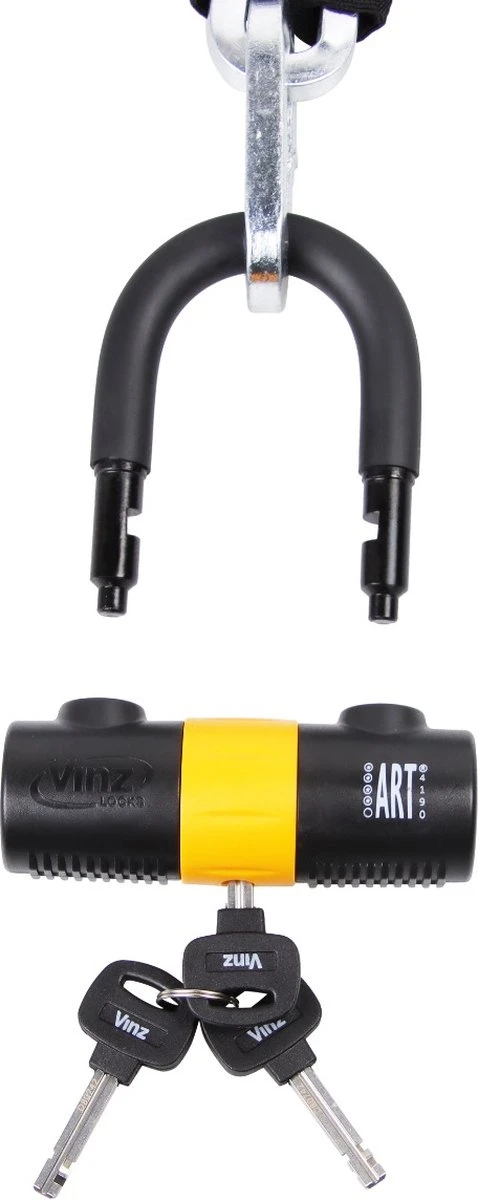 VINZ Trivor ART 4 Kettingslot - 120 Cm Motorslot Van Gehard Staal Met Ring / Scooterslot Met Hangslot / Schijfremslot 5 VINZ Trivor ART 4 Kettingslot - 120 Cm Motorslot Van Gehard Staal Met Ring / Scooterslot Met Hangslot / Schijfremslot - Afbeelding 3