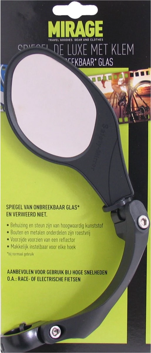 Mirage Fietsspiegel - Verstelbaar - Stuurbevestiging 22.2 Mm - Zwart 13 Mirage Fietsspiegel - Verstelbaar - Stuurbevestiging 22.2 Mm - Zwart - Afbeelding 11