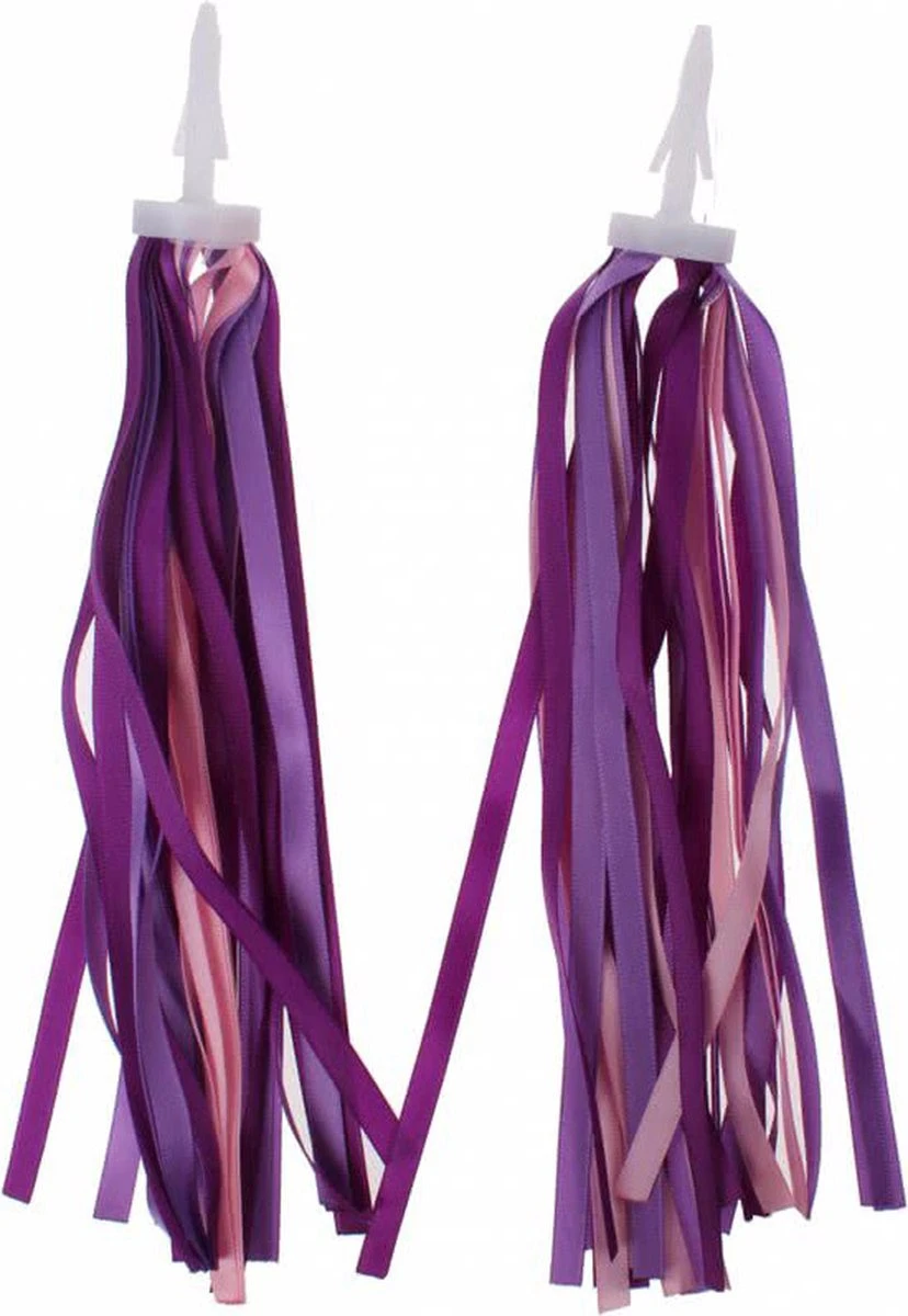 Streamers Voor Handvat Pex Kids - Paars / Lila / Roze 4 Streamers Voor Handvat Pex Kids - Paars / Lila / Roze - Afbeelding 2