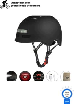 Fiets Helm - Scooter Helm - Snorscooter Helm - Snorfiets Helm - Elektrische Fiets Helm - Inclusief LED Verlichting - Maat L (hoofdomtrek 58-61cm) -BOl Winkel 854x1200
