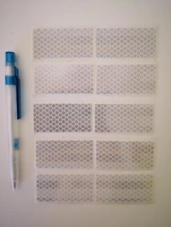 Reflecterende Stickers Set 10 St (6 Cm Lang / 3 Cm Breed) - Klasse 1 - Fiets, Aanhangwagen, Paaltjes,...